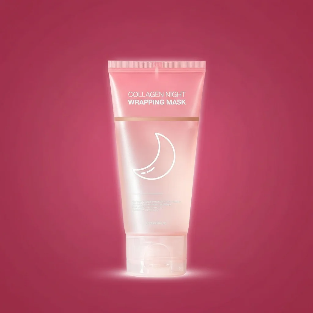 Close up of skin glowing after using CollagenMask Night Wrapping Mask