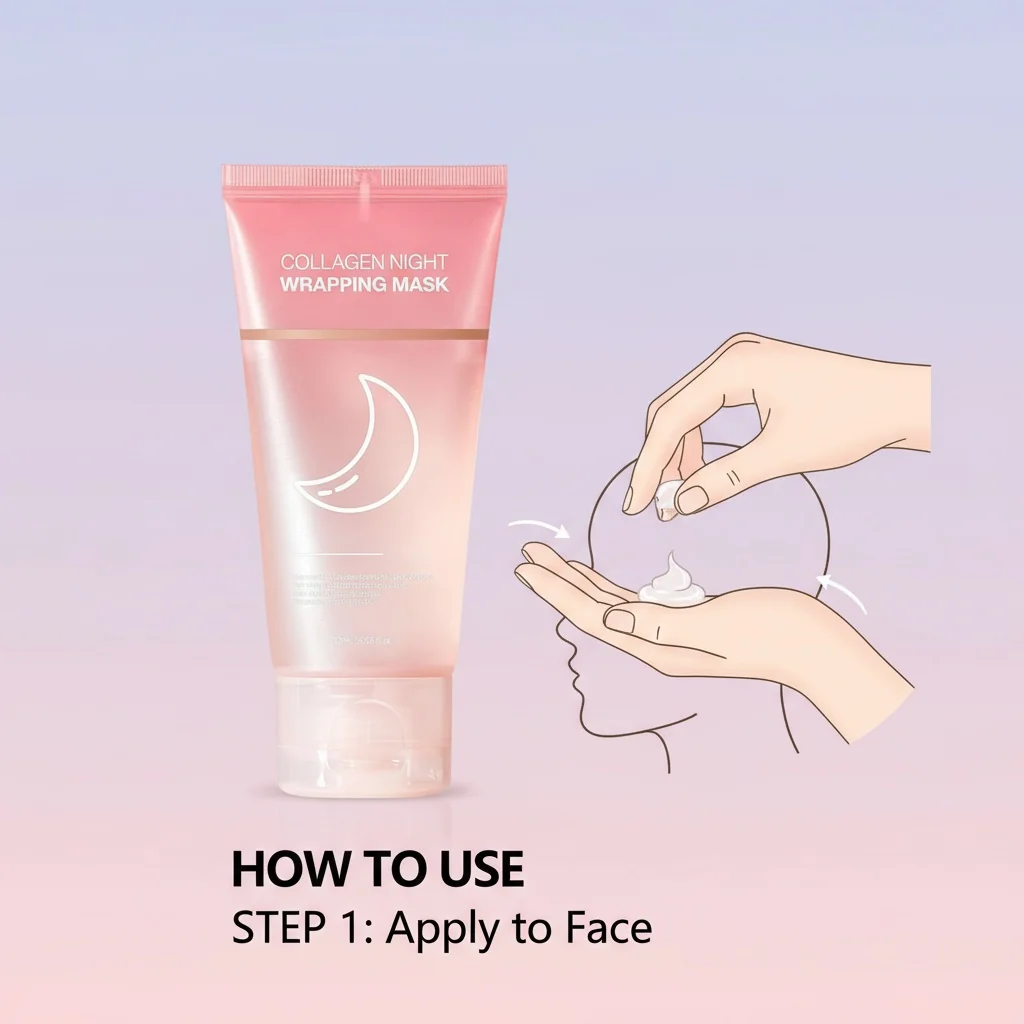 Thumbnail showing how to use instructions for collagen mask product
